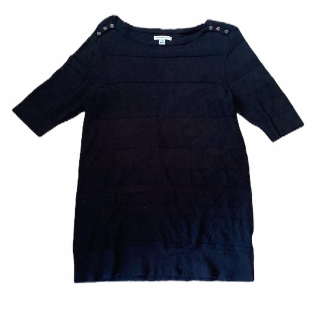 Croft & Barrow striped Black blouse size small